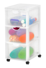 IRIS plastic opbergtoren op wielen, 3 grote lades, wit, DDDC-303