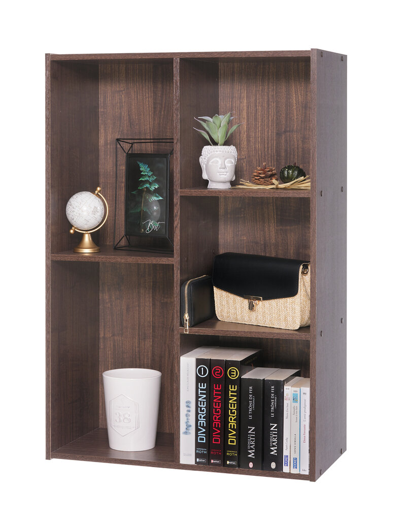 IRIS boekenkast, 5-vak plank, boekenkast, CX-23C, bruin, W29 x D60 x H87,9 cm