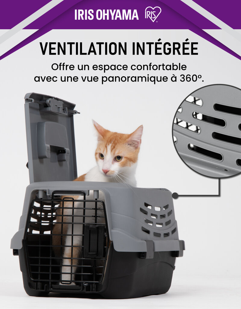 IRIS Kattentransportdoos voor auto, grijs, UPC-490, 48Ã—30,5Ã—25c