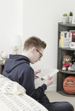 IRIS planken, boekenkast, occasionele meubels, hoekkast, CX-3C, grijs eikenhout, W29 x D28,8 x H88,1 cm