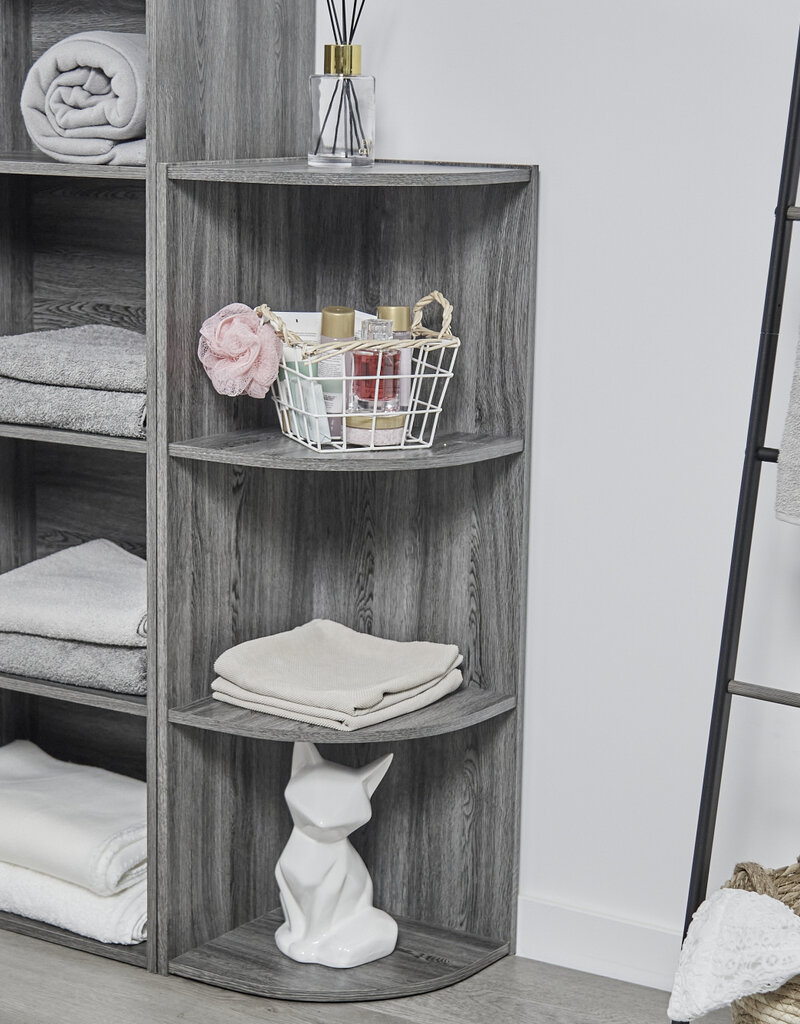 IRIS planken, boekenkast, occasionele meubels, hoekkast, CX-3C, grijs eikenhout, W29 x D28,8 x H88,1 cm