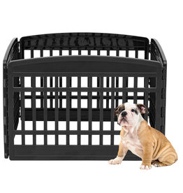 IRIS Indoor dog box, Outdoor with 4 panels and lockable door, H60cm, Black, Plastic, CI-604E