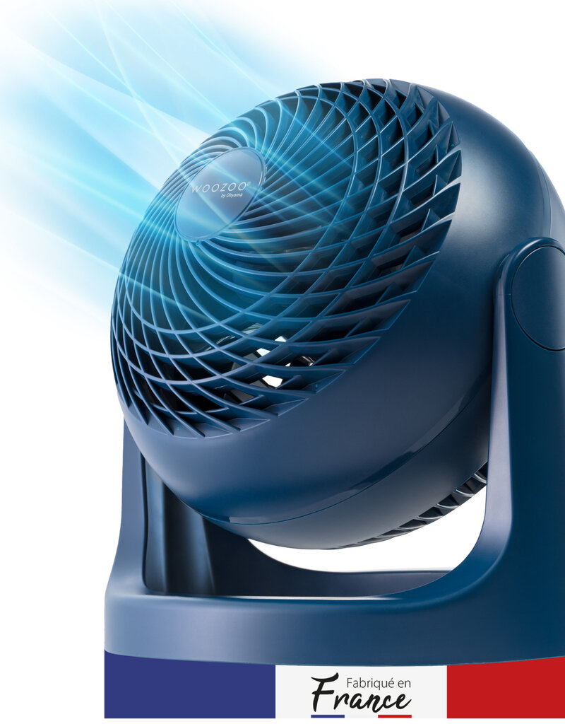 IRIS stille en krachtige tafelventilator Made in France, 23mÂ², PCF-HE18, blau