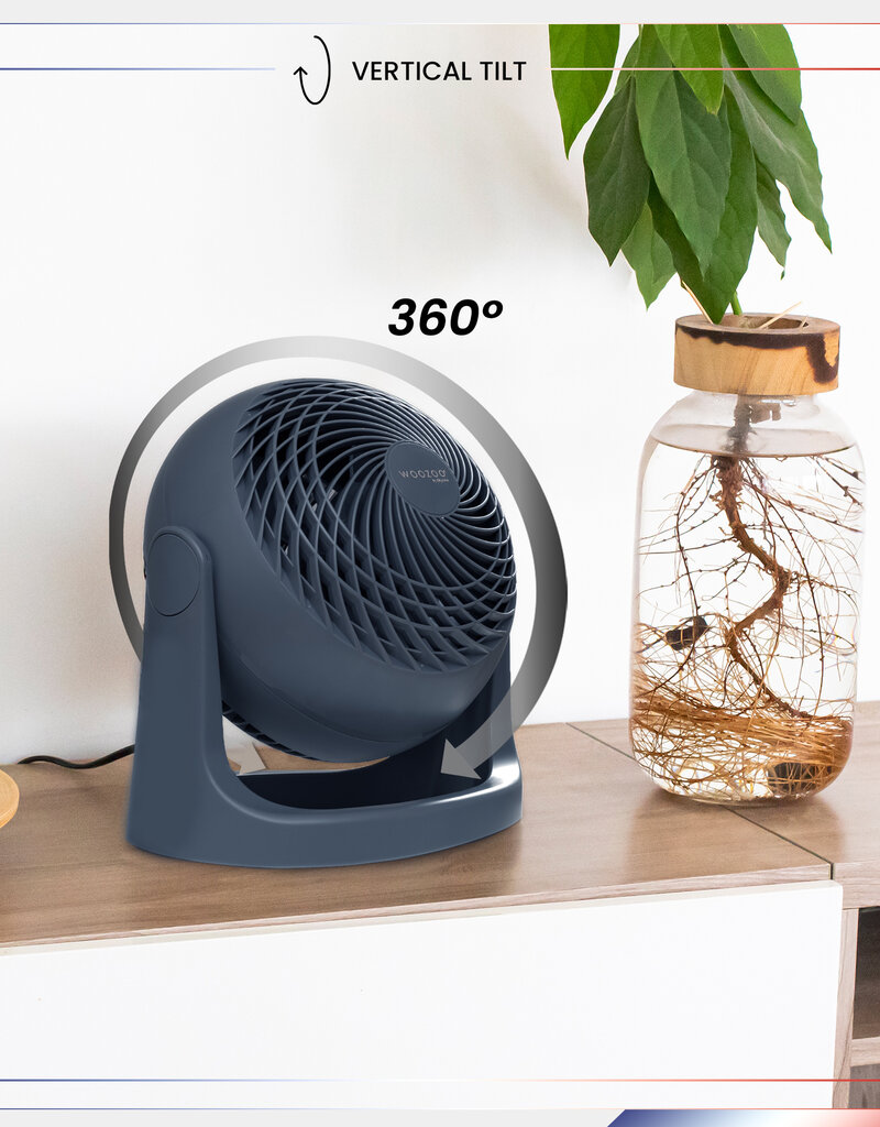 IRIS stille en krachtige tafelventilator Made in France, 23mÂ², PCF-HE18, blau