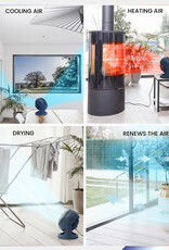 IRIS stille en krachtige tafelventilator Made in France, 23mÂ², PCF-HE18, blau