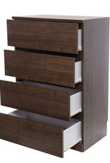 IRIS ladekast, dressoir, meubels, multifunctionele ladekast, 4 lades, WCH 590 - Bruin, W39 x D59 x H88 cm