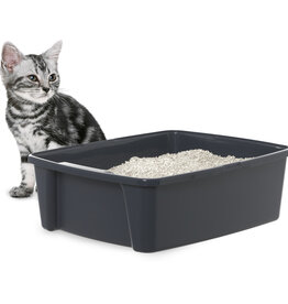 IRIS kattenbak, toilet, voor katten, kittens, konijnen, makkelijk schoon, plastic, CLH-12 bodysuit, grijs