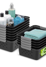 IRIS Multifunctionele Plastic Plankmanden, 5L, Pak van 12, Zwart, OSB-S