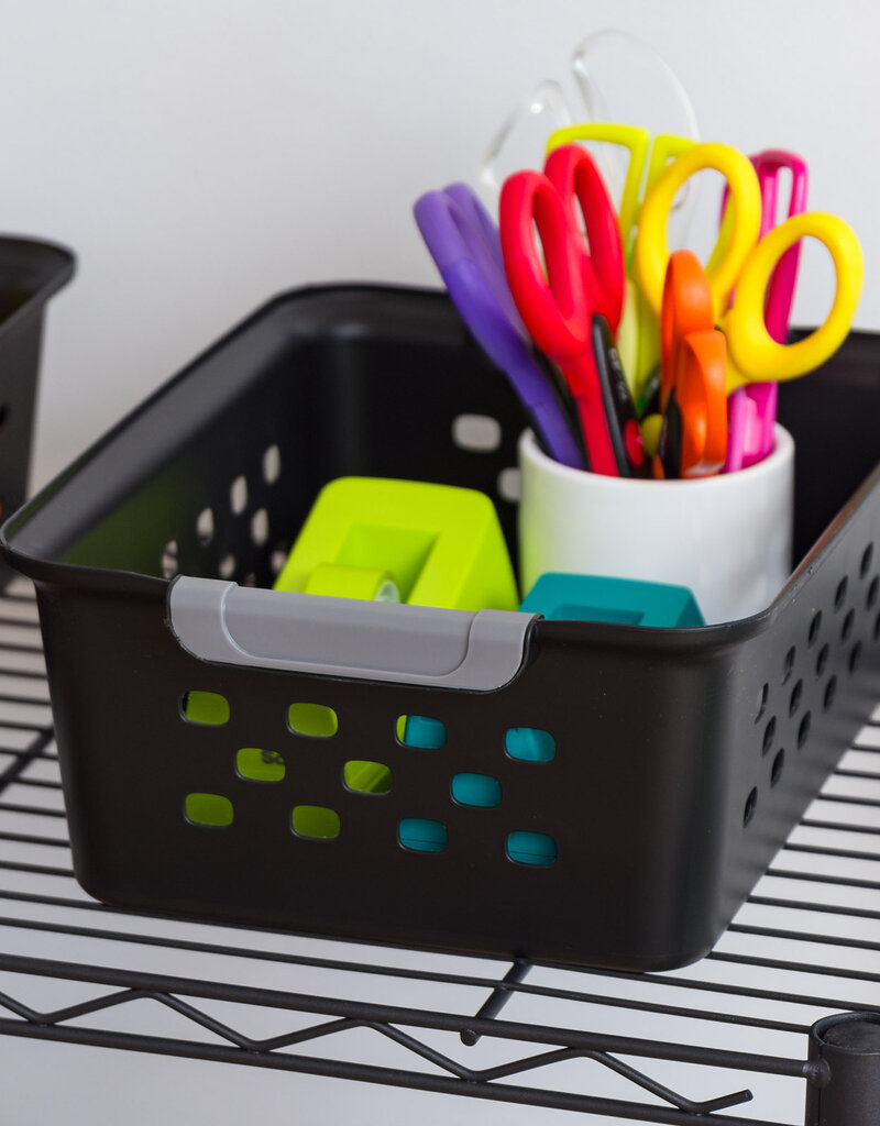 IRIS Multifunctionele Plastic Plankmanden, 5L, Pak van 12, Zwart, OSB-S