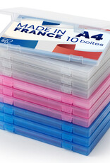 IRIS Documentenopbergdoos, Set van 10, Multicolor, Capaciteit 150 A4-vellen elk, PJC-A4