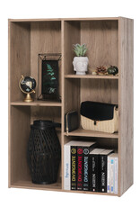 IRIS boekenkast, 5-compartiment plank, boekenkast, CX-23C, Ash Brown, W60 x D29 x H8,79 cm