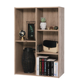 IRIS bookcase, 5-compartment shelf, bookcase, CX-23C, Ash Brown, W60 x D29 x H8.79 cm