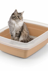 IRIS kattenbak, beige, makkelijk schoon, anti-lek randen, CLH-12S
