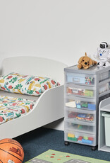 IRIS A4 plastic opslagtoren op wielen, 6 kleine lades, gerecycled grijs, DC-360