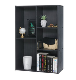 IRIS bookcase, 5-compartment shelf, bookcase, CX-23C, Black Oak, W29 x D60 x H87.9 cm