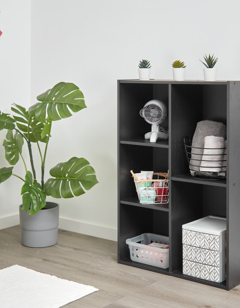 IRIS boekenkast, 5-compartiment plank, boekenkast, CX-23C, Black Oak, W29 x D60 x H87,9 cm