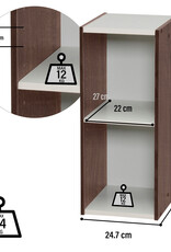 IRIS Opbergkast, boekenkast/ 2 modulaire planken, UB-6025, bruin, W29 x D24,7 x H59,4 cm