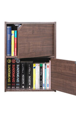 IRIS opbergboekenkast, kast met 2 deuren en 2 planken, MDB-2D, bruin, W29 x D36,6 x H49,4 cm