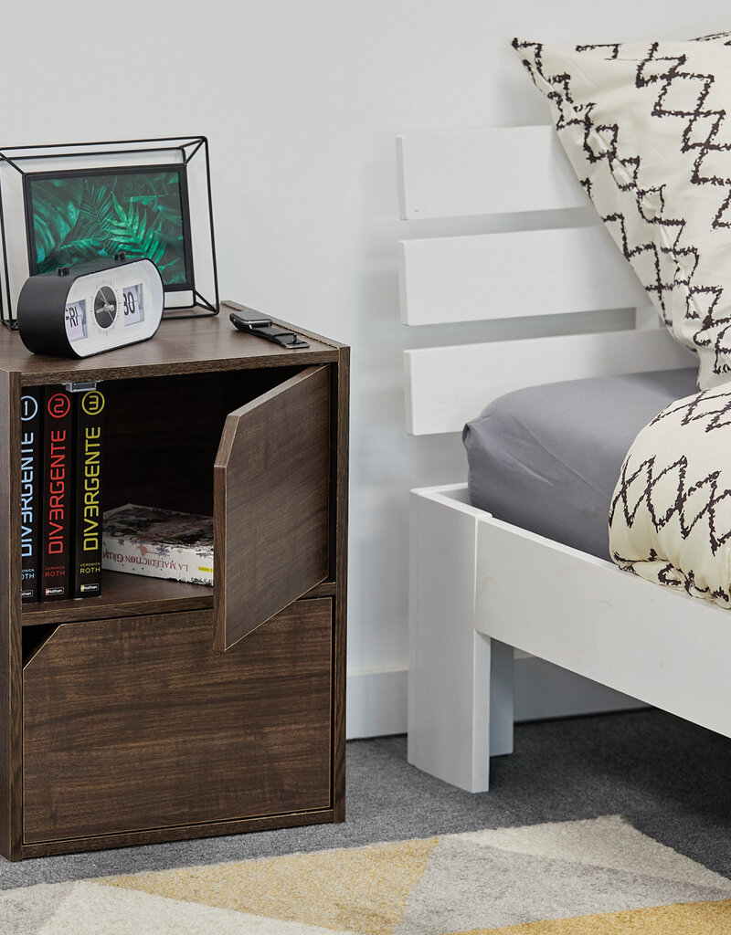 IRIS opbergboekenkast, kast met 2 deuren en 2 planken, MDB-2D, bruin, W29 x D36,6 x H49,4 cm