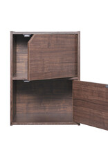 IRIS opbergboekenkast, kast met 2 deuren en 2 planken, MDB-2D, bruin, W29 x D36,6 x H49,4 cm