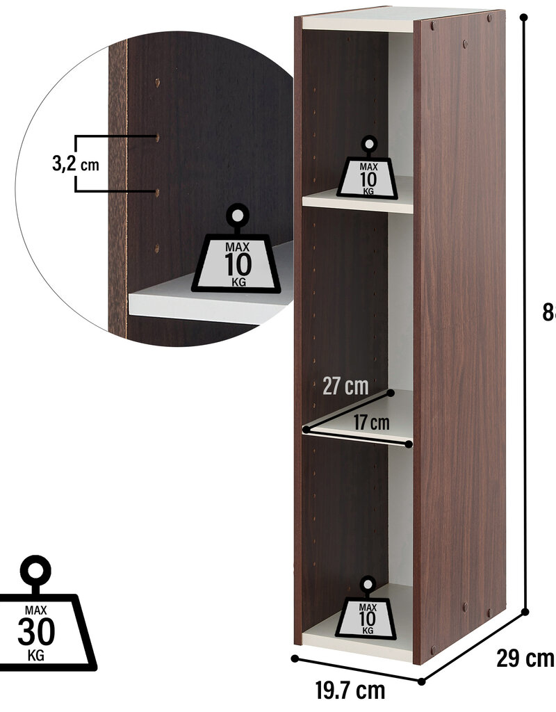 IRIS #FS]Space Saving Shelf UB-9020 Br/W
