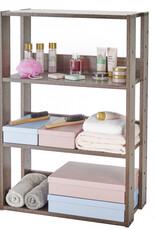 IRIS boekenkast, 3-laag opslagkast/verstelbare planken, OWR-600, bruin, W29,3 x D60 x H87,9 cm