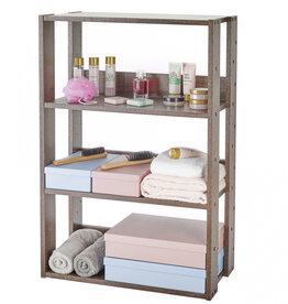 IRIS bookcase, 3-layer storage cabinet/adjustable shelves, OWR-600, brown, W29.3 x D60 x H87.9 cm