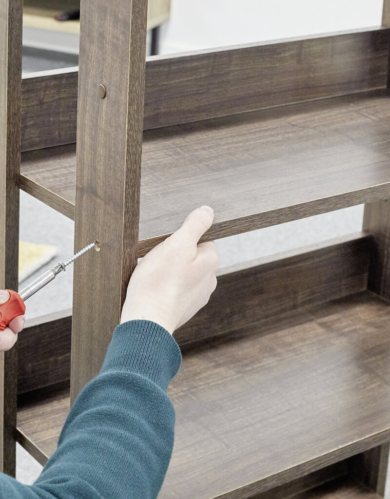 IRIS boekenkast, 3-laag opslagkast/verstelbare planken, OWR-600, bruin, W29,3 x D60 x H87,9 cm