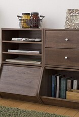 IRIS plank, opbergdoos, occasionele kast, 1 deur, stapelbaar, STB-400D, bruin, W38,8 x D40 x H30,5 cm