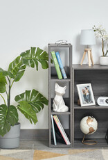 IRIS boekenkast, 3-laags opbergkast/verstelbare planken, OWR-200 - Grijze Eikenhout, W29,3 x D20 x H87,9 cm