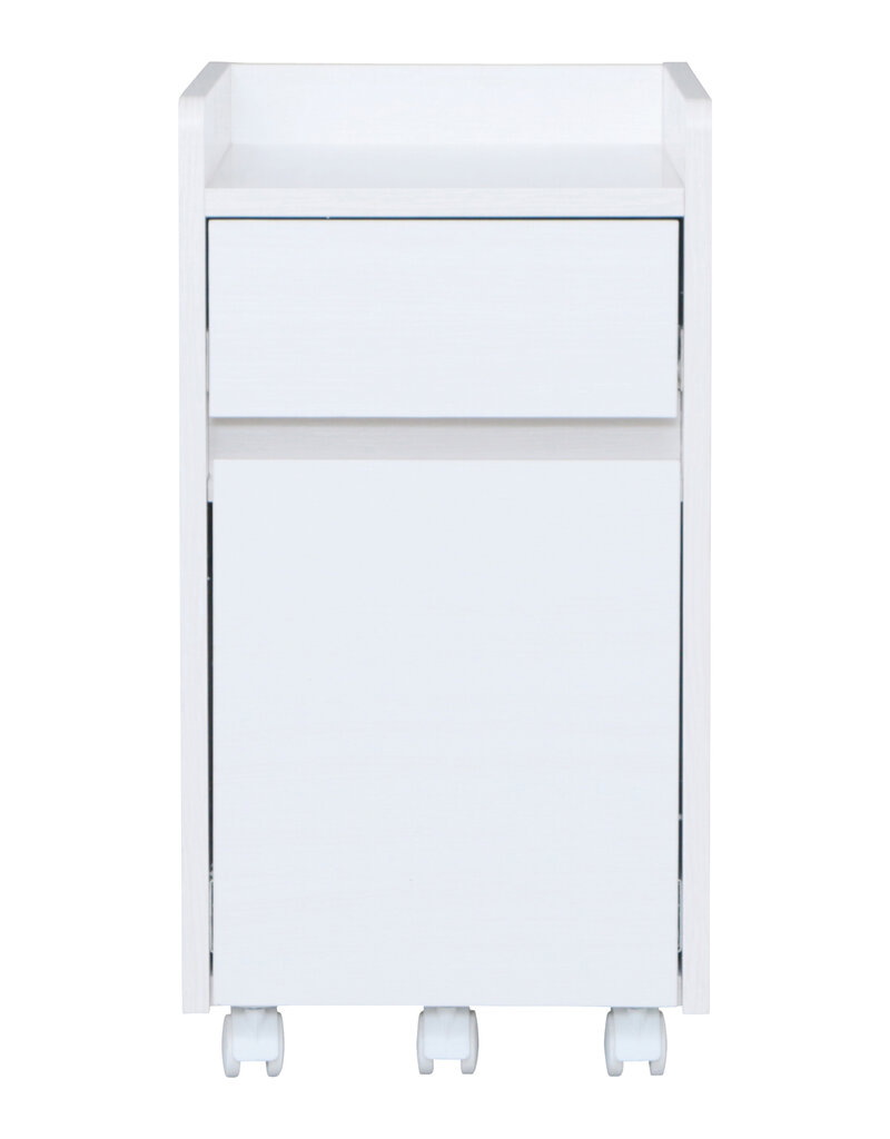 IRIS Bureauvoetstuk, Mobiele Kast, Wielen, Documenten & Dossiers, FDK-3059 - Wit Eikenhout, W46,5 x D31,2 x H59 cm