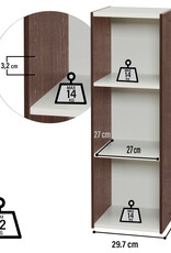 IRIS Opbergkast, boekenkast/ 3 modulaire planken, UB-9030, bruin, W29 x D29,7 x H88,2 cm