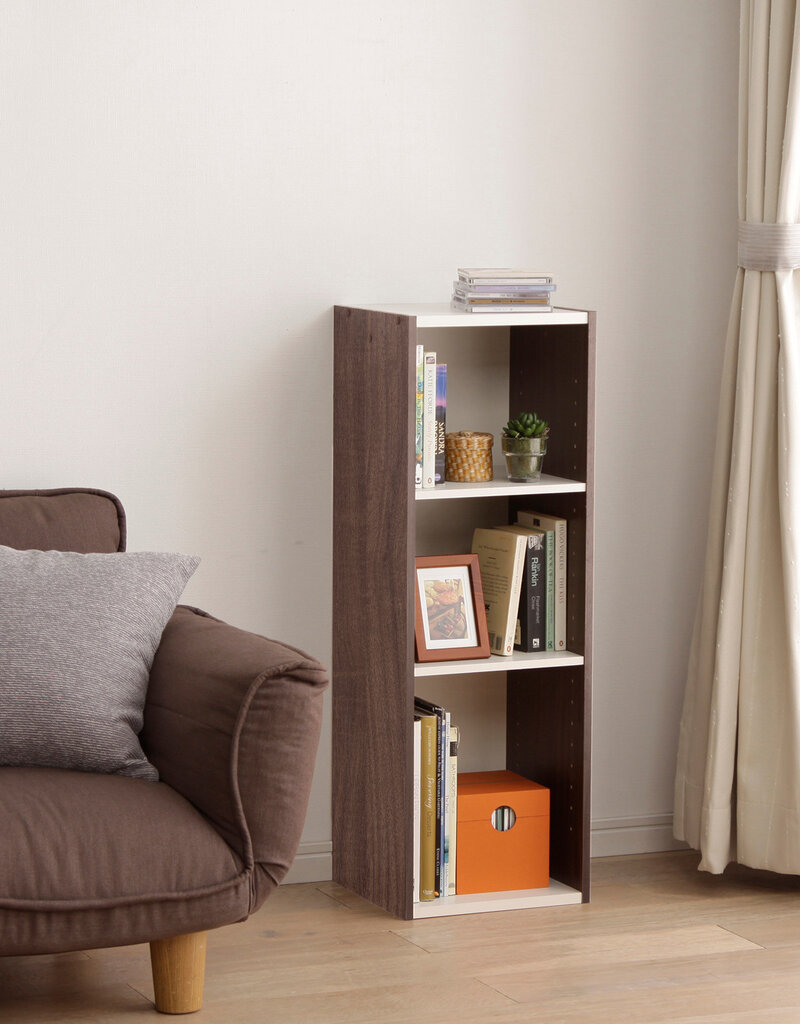 IRIS Opbergkast, boekenkast/ 3 modulaire planken, UB-9030, bruin, W29 x D29,7 x H88,2 cm