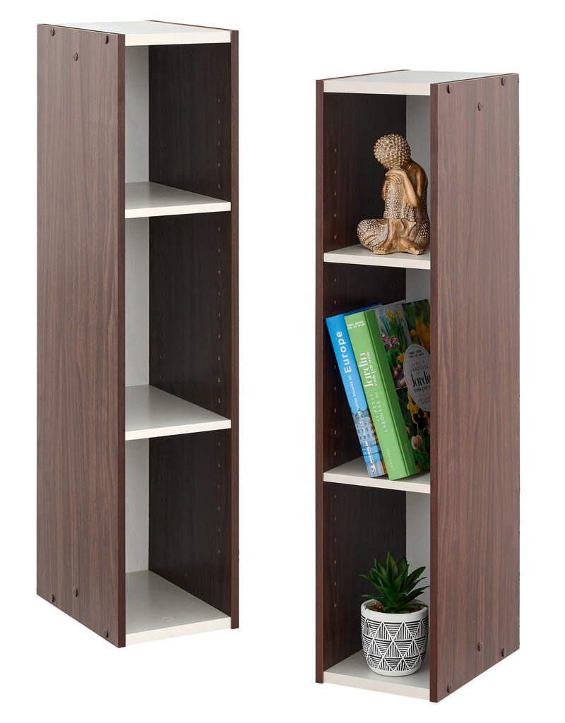 IRIS 3-plank opslagboekenkast, set van 2 accentmeubels, UB-9020, Bruin