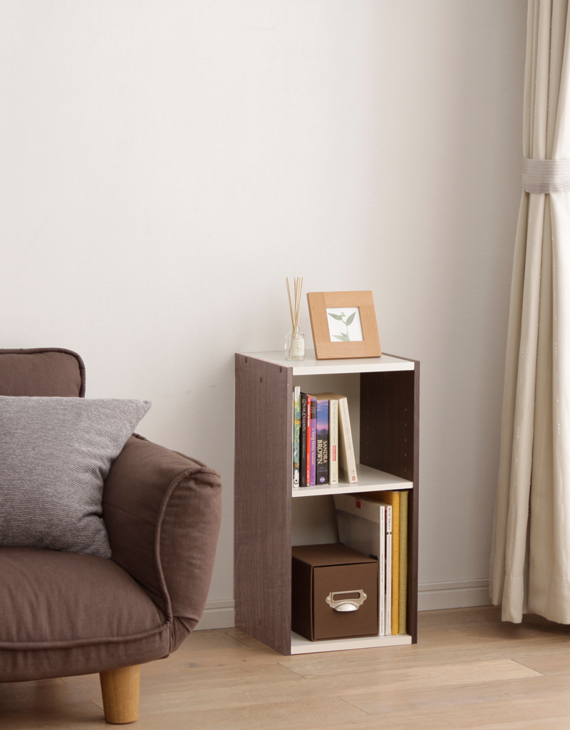 IRIS opbergkast, boekenkast/ 2 modulaire planken, UB-6030, bruin, W29 x D29,7 x H59,4 cm