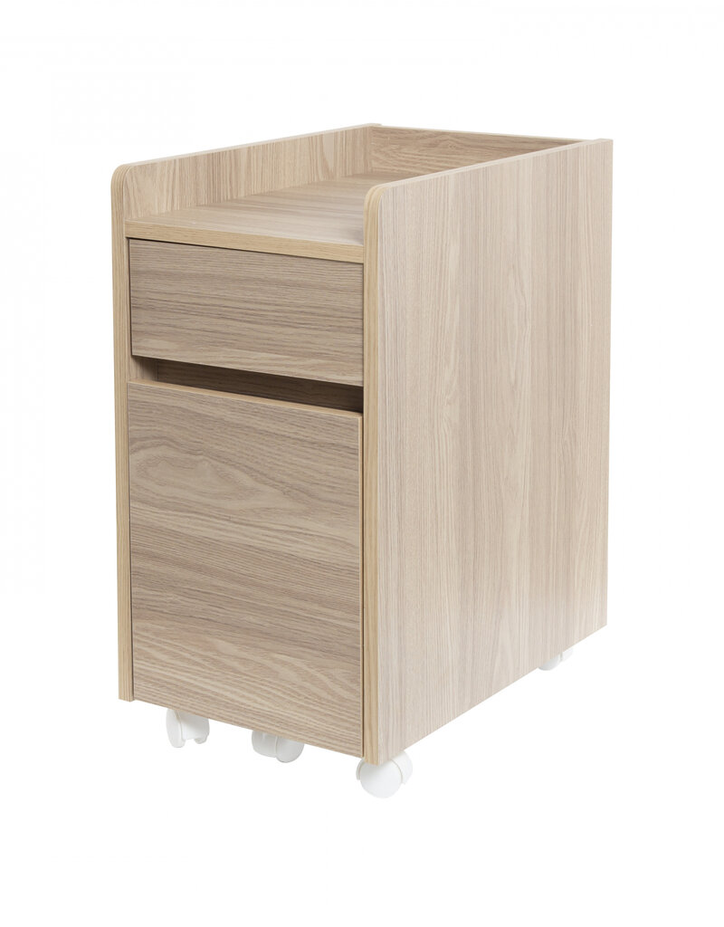 IRIS Bureauvoetstuk, Mobiele Kast, Wielen, Documenten & Dossiers, FDK-3059, Lichtbruin, W46,5 x D31,2 x H59 cm