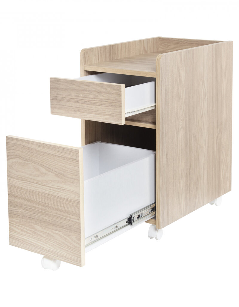 IRIS Bureauvoetstuk, Mobiele Kast, Wielen, Documenten & Dossiers, FDK-3059, Lichtbruin, W46,5 x D31,2 x H59 cm