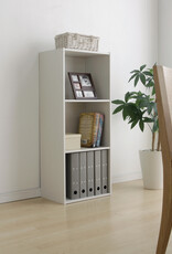 IRIS meubels, kantoorplank, boekenkast, modulair, massief CX-3FN, wit eik, W29,7 x D42 x H102,9 cm
