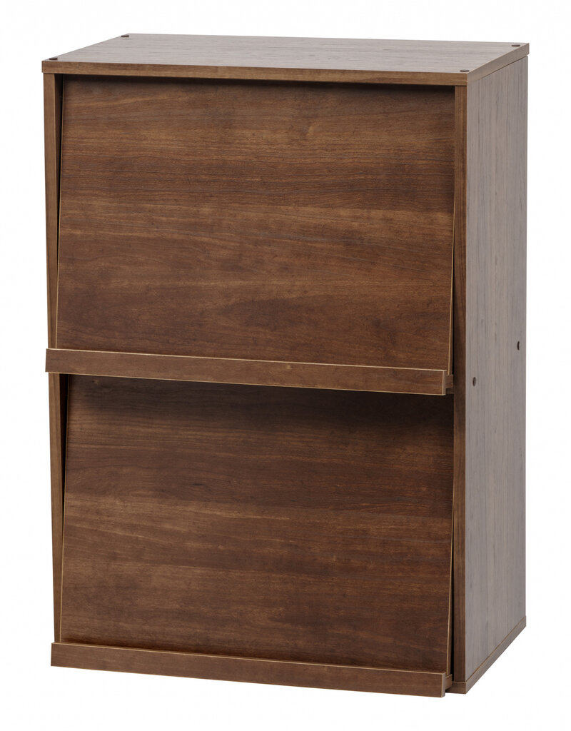 IRIS opbergkast, 2 vouwdeuren, massief en modern ontwerp, CHR-2, bruin