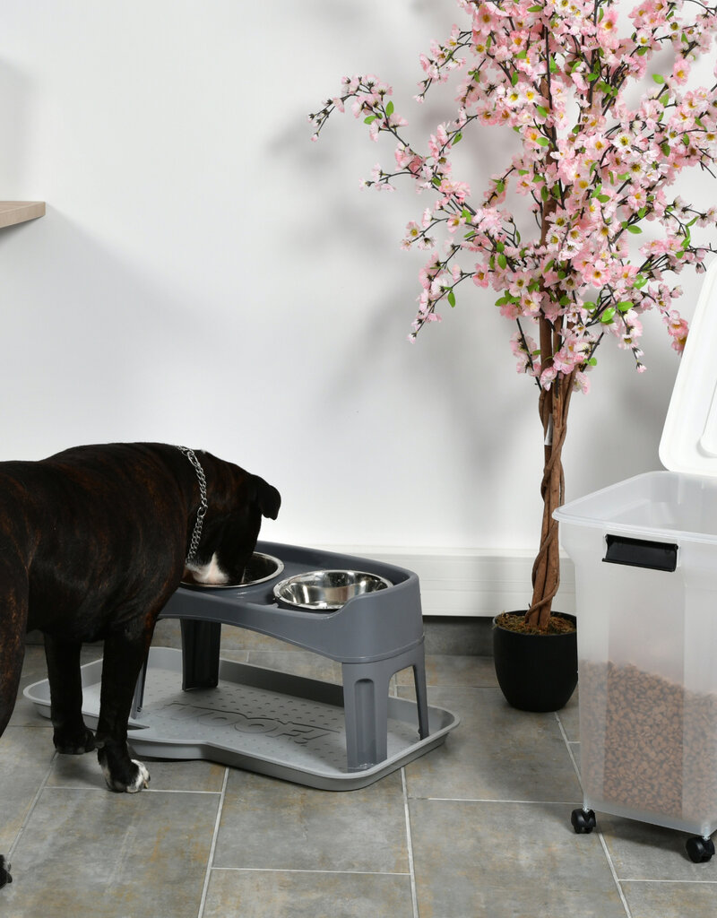 IRIS 45L brokjesbak voor 15 kg, luchtdicht, schop, wielen inbegrepen, voor honden en katten, ATS-L, wit