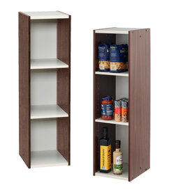 IRIS 3-shelf storage bookcase, set of 2 accent furniture, UB-9025, brown