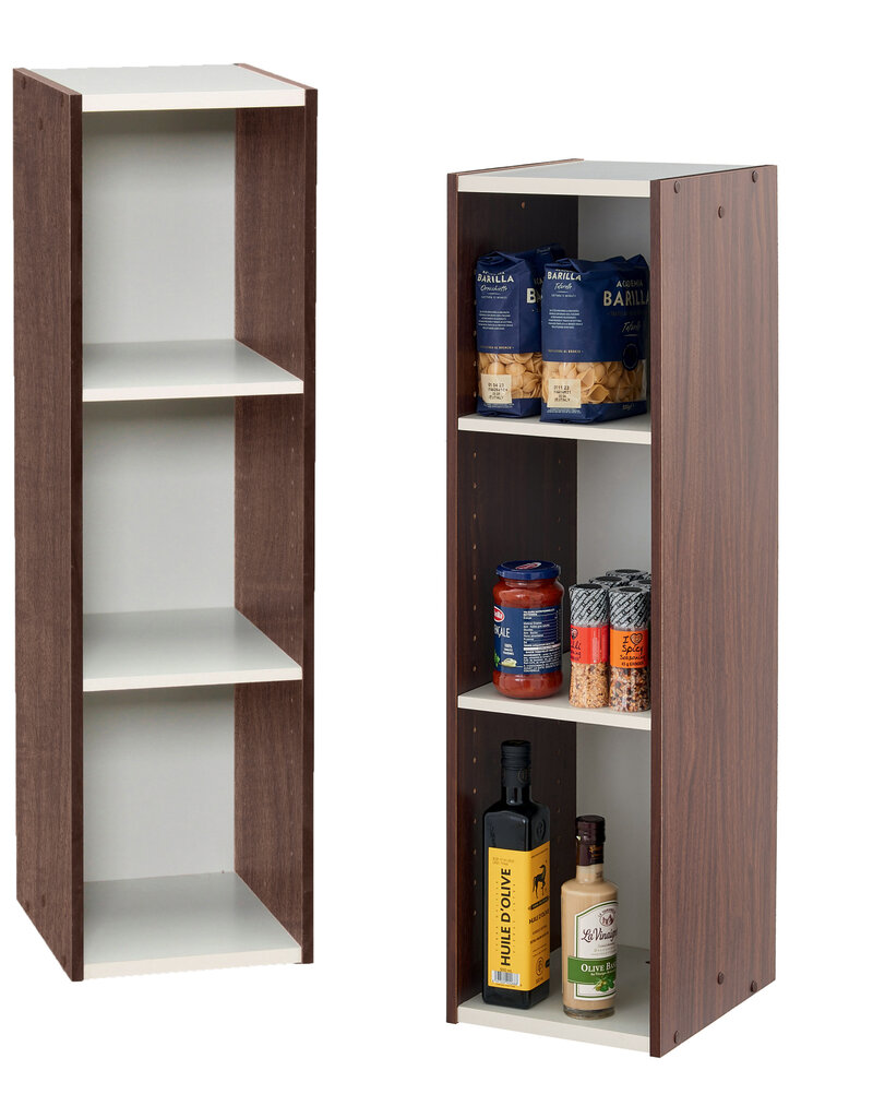 IRIS 3-plank opslagboekenkast, set van 2 accentmeubels, UB-9025, bruin