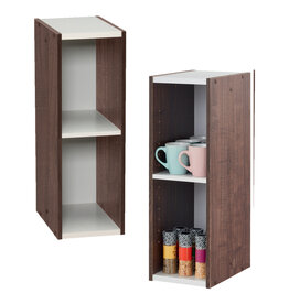 IRIS 2-plank opslagboekenkast, set van 2 accentmeubels, UB-6020, bruin