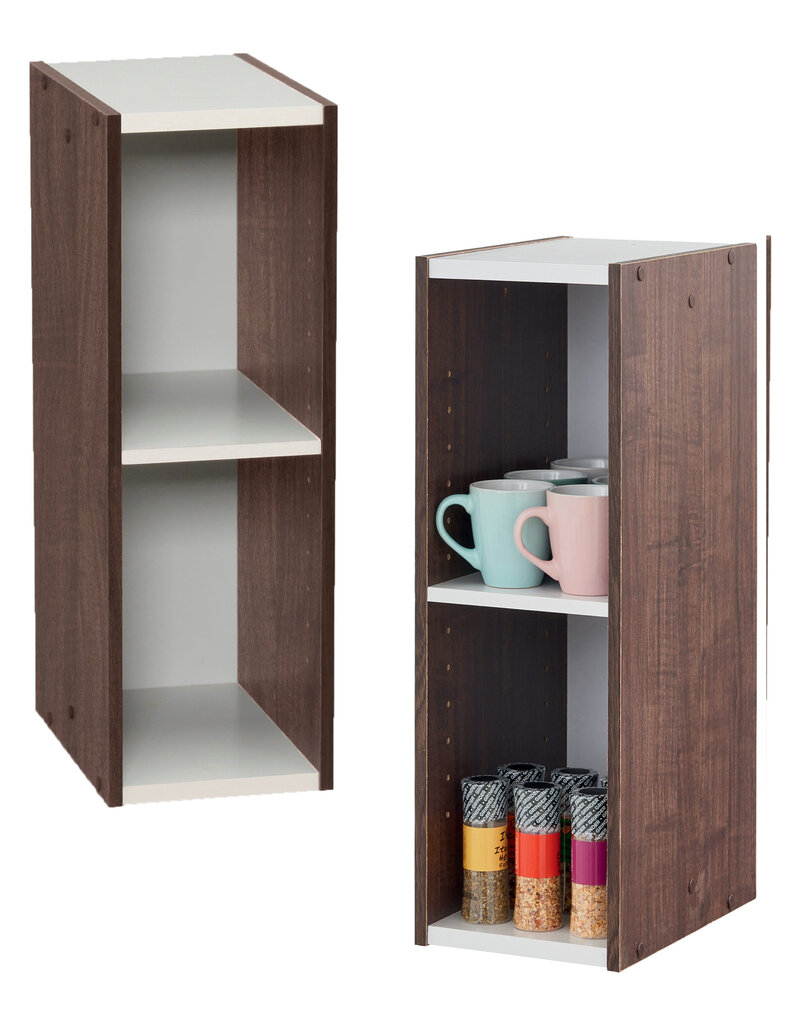 IRIS 2-plank opslagboekenkast, set van 2 accentmeubels, UB-6020, bruin