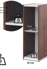 IRIS 2-plank opslagboekenkast, set van 2 accentmeubels, UB-6020, bruin