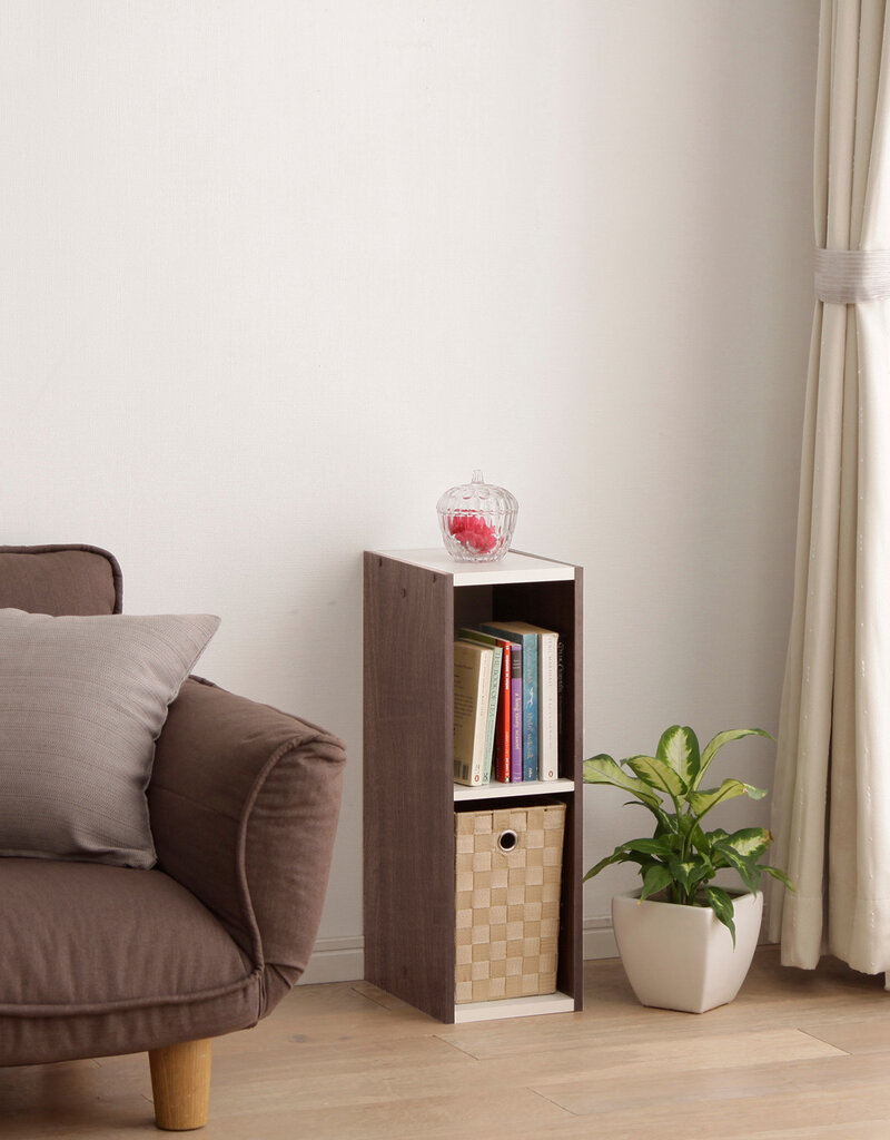 IRIS 2-plank opslagboekenkast, set van 2 accentmeubels, UB-6020, bruin