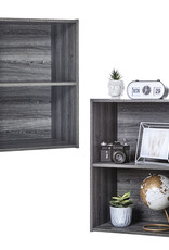 IRIS boekenkast, set van 2 accentmeubels, houten opslagkasten, CX-2, grijs eiken