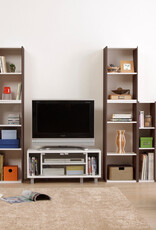 IRIS Opbergkast, boekenkast/ 3 modulaire planken, UB-9035, bruin, W29 x D34,7 x H88,2 cm