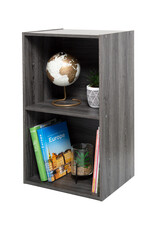 IRIS meubels, kantoorplank, boekenkast, modulair, massief, CX-2FN, grijs eikenhout, W29,7 x D42 x H69,2 cm