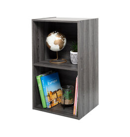 IRIS furniture, office shelf, bookcase, modular, solid, CX-2FN, grey oak, W29.7 x D42 x H69.2 cm